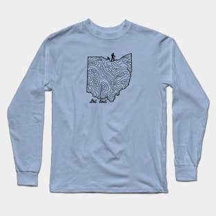 Get Lost Hiking Topographic Art Hike Ohio State Map Long Sleeve T-Shirt